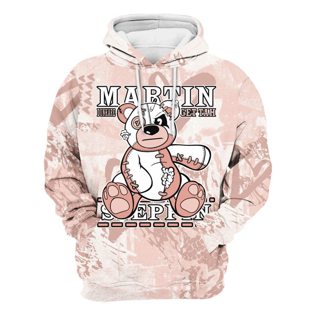Hoodie To Match Low Legend Pink 11s - Tah Steppin Bear Heart Grunge All Over Print