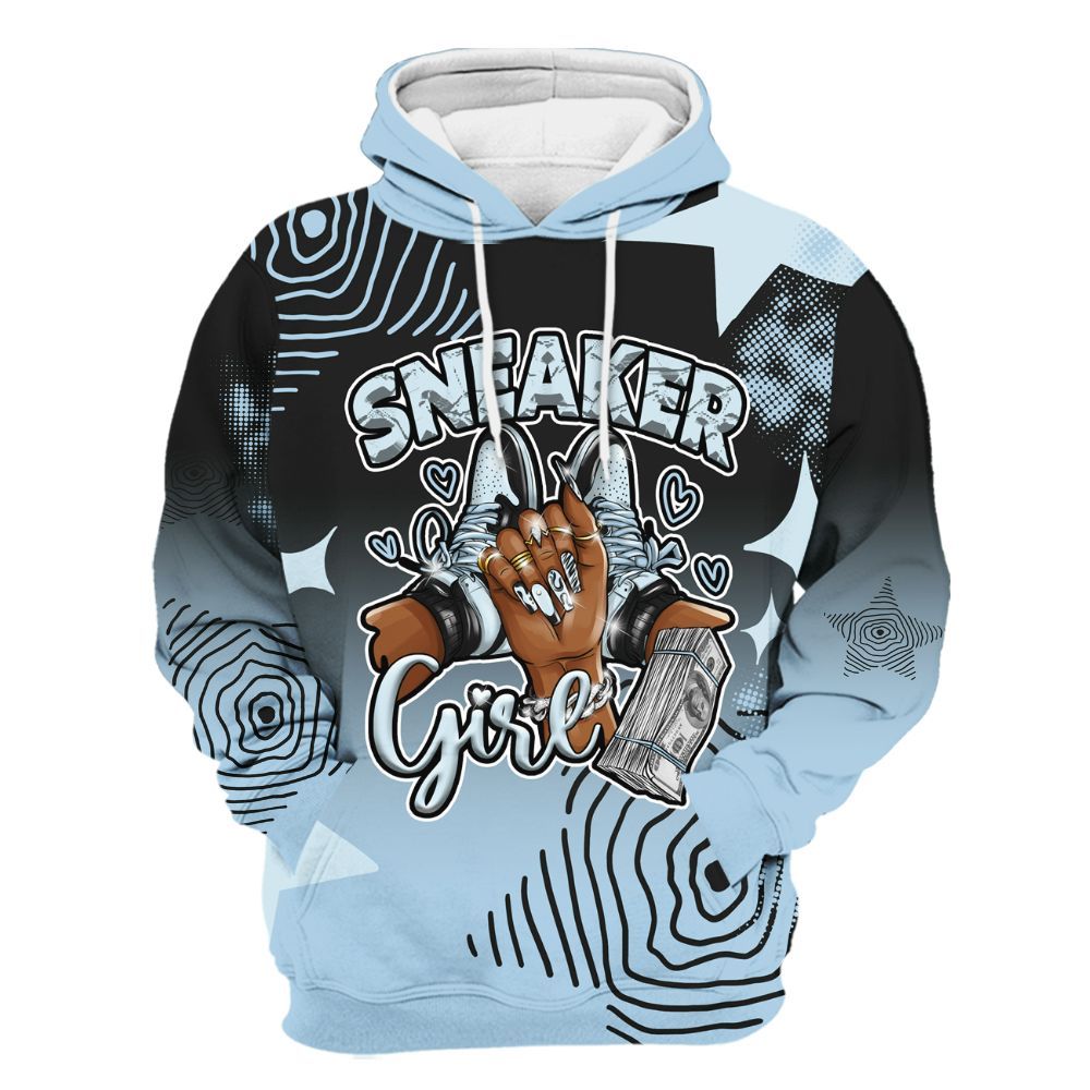 Hoodie To Match Foamposite One Psychic Blue - Sneakerz Girlz Unique Starz All Over Print