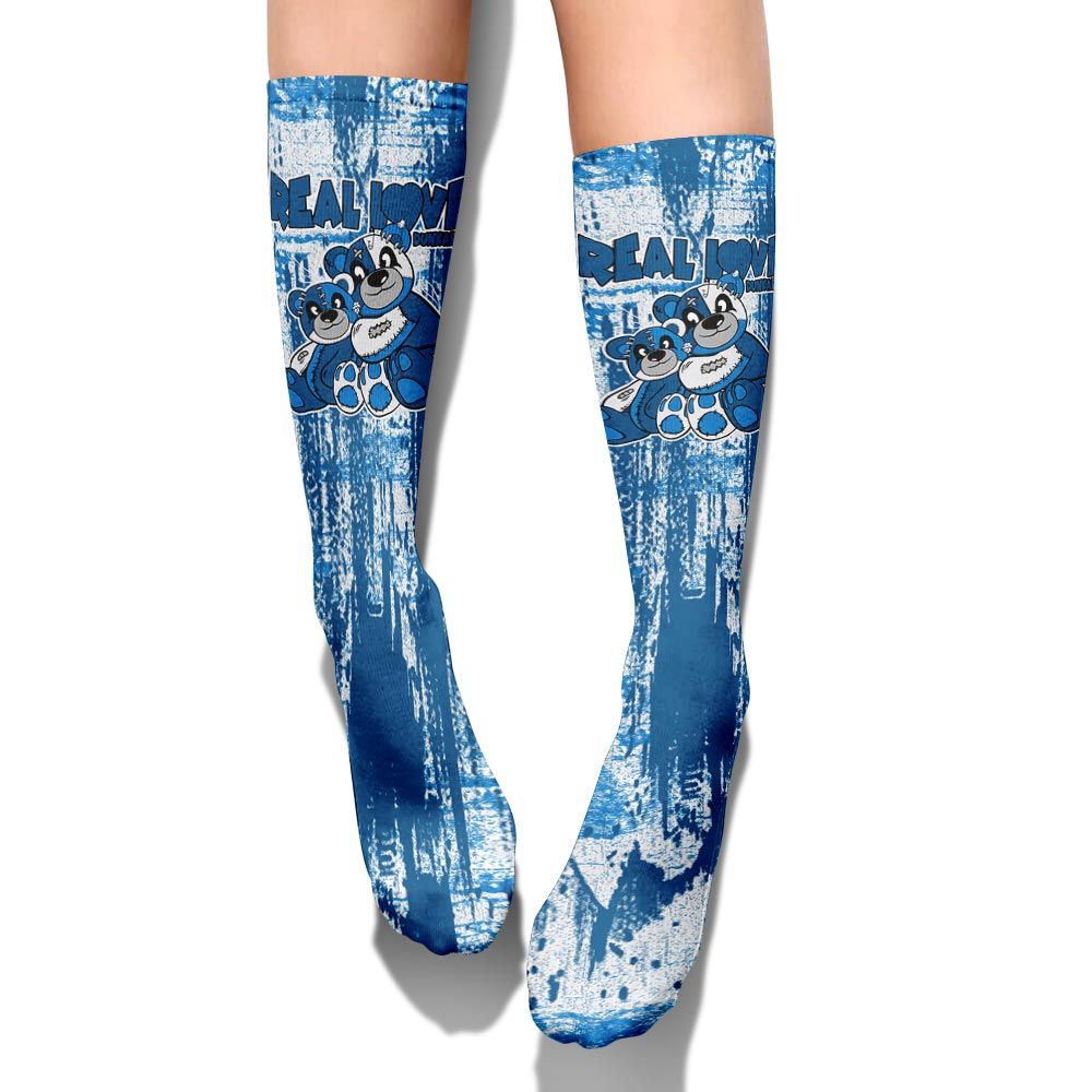 Sock To Match Military Blue 4s - Sincere Fondness Bear Graphic Unisex