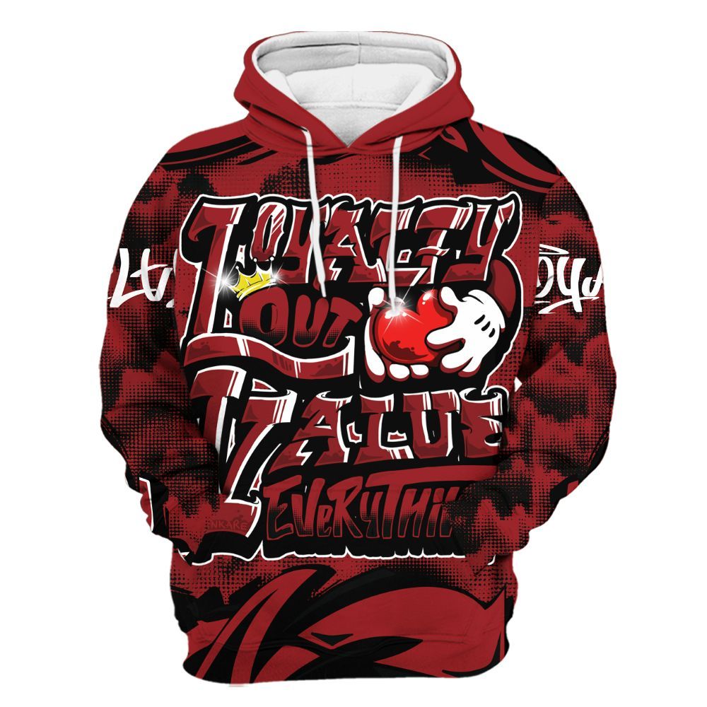 Hoodie To Match Alternate Flu Game 12s - Loyalty Out Value Graffiti All Over Print