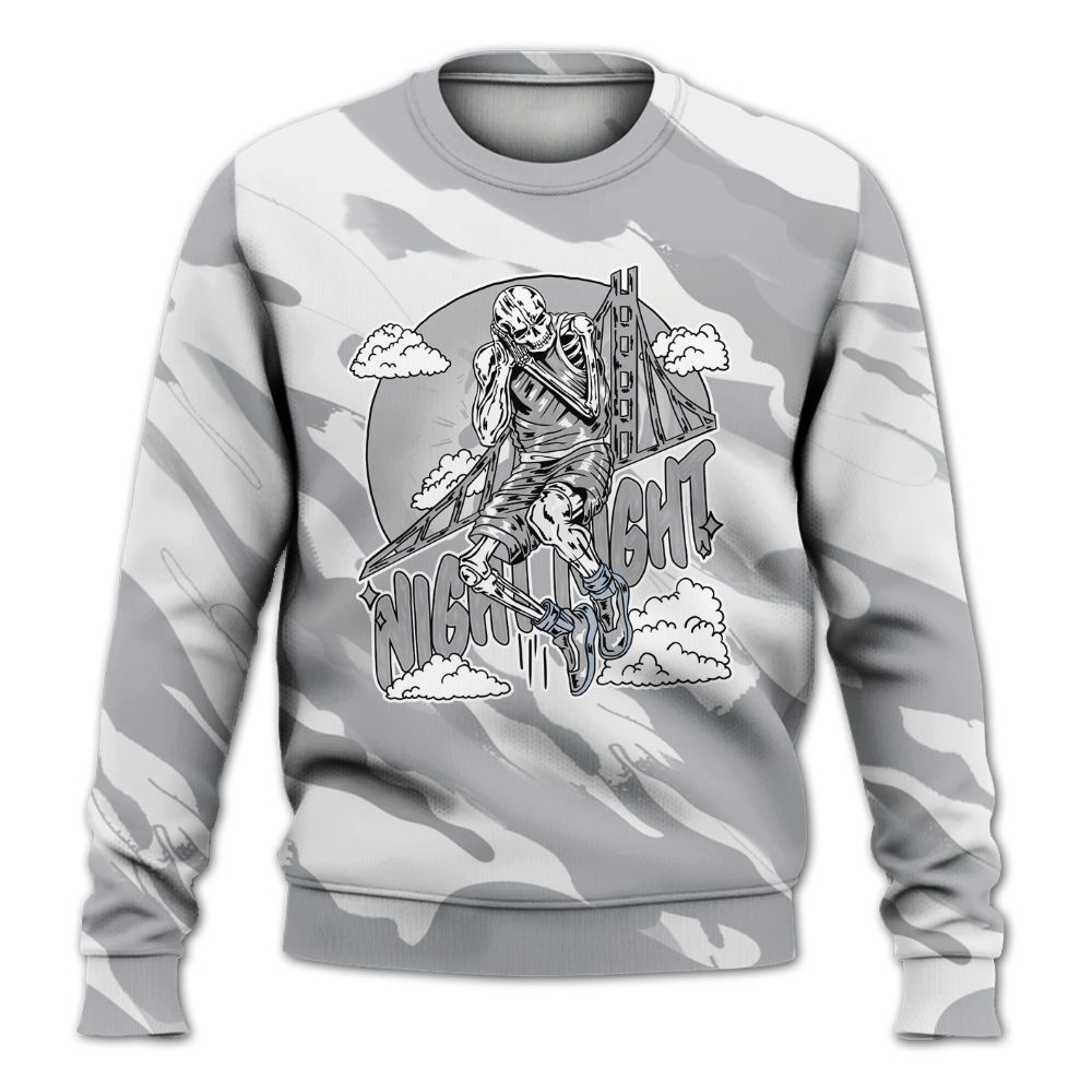 Sweatshirt To Match Low OG Wolf Grey 1s - Seeya Skeleton Colored All Over Print