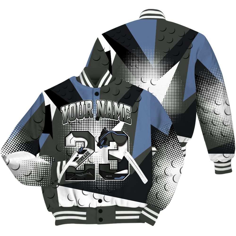 Varsity Jacket To Match Mid Space Jam 1s Shirt, Poly Custom Name Number 23 5s All Over Print