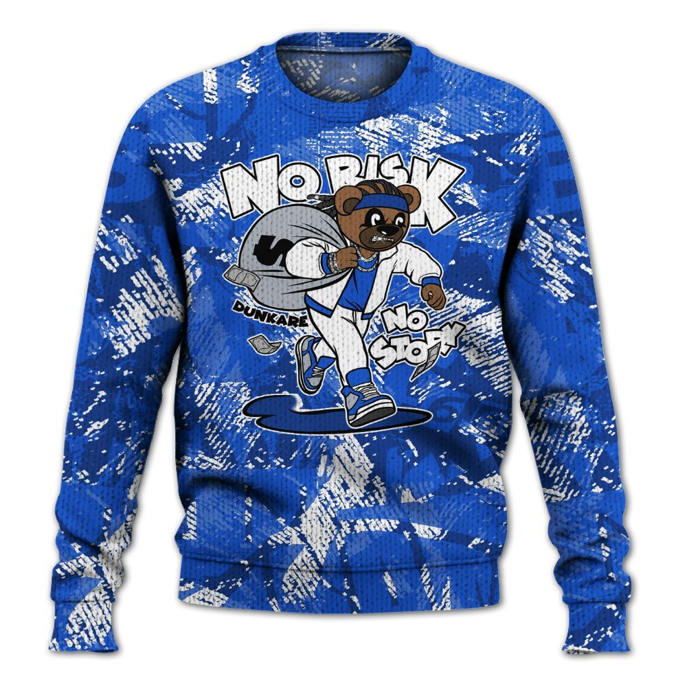 Knitted Sweater To Match Air Foamposite One Royal - Certain Bear Abstract Graffiti