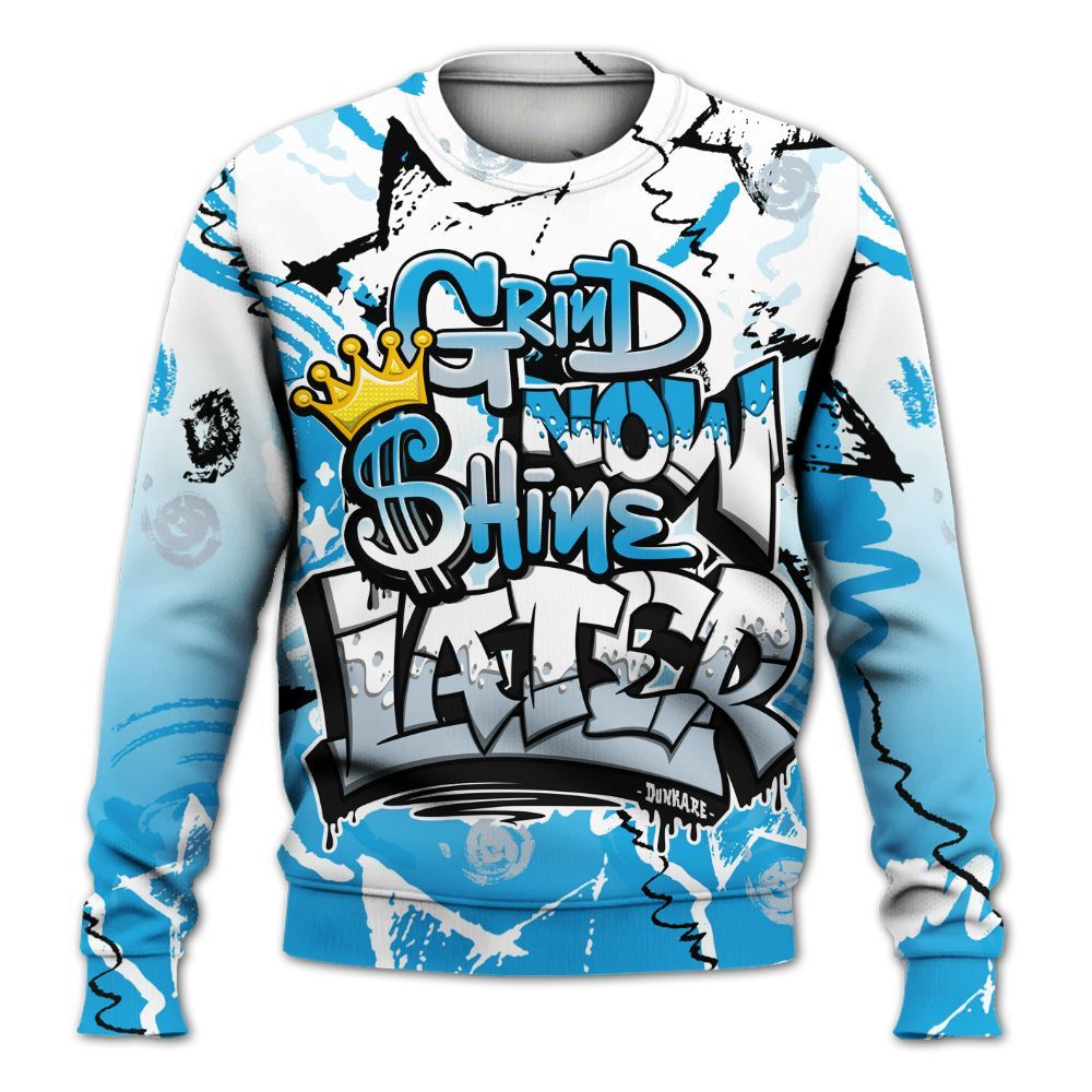 Sweatshirt To Match University Blue Low 2026 11s - Grind Shine Later Drip All Over Print