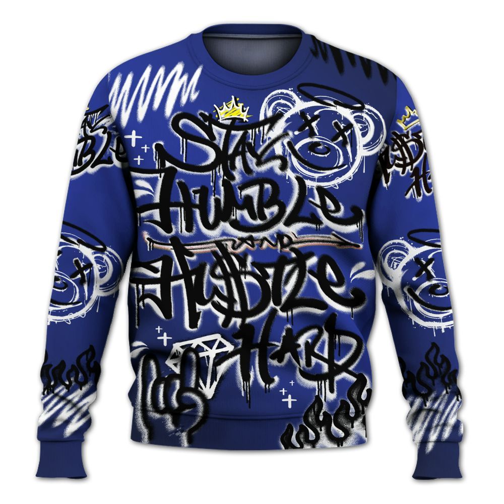 Sweatshirt To Match Air Max Plus Black Racer Blue - Humble Drip Streetwear Graffity All Over Print