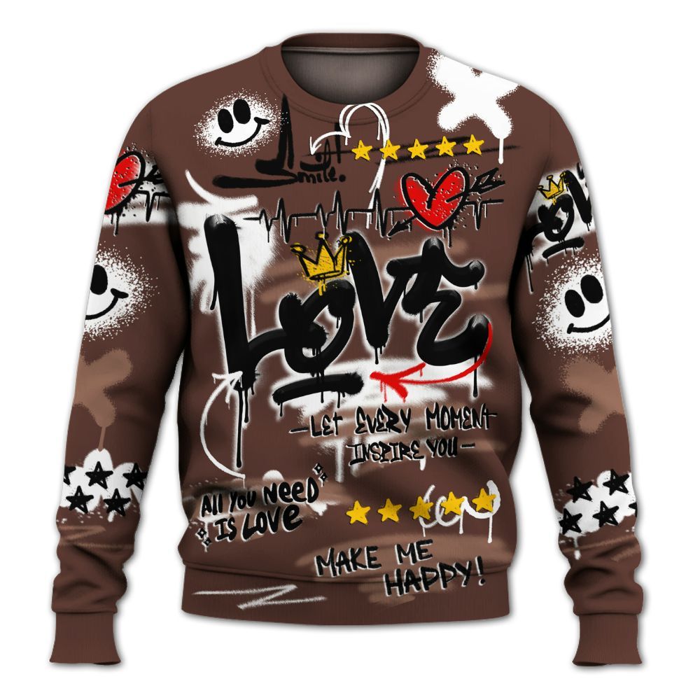 Sweatshirt To Match KD 4 Christmas - Happy Love Beats Graffiti Streetwear All Over Print