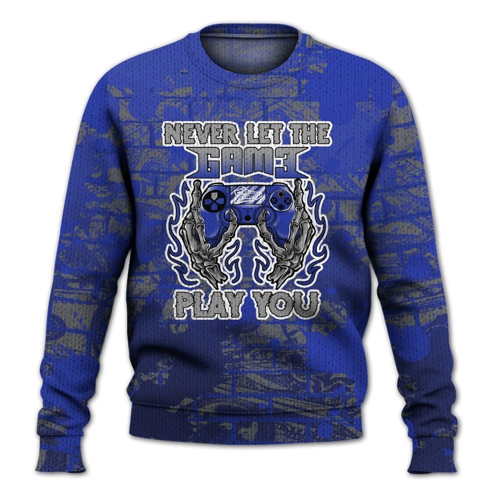 Knitted Sweater To Match Air Max Plus Black Racer Blue - PlayGame Skull Brick