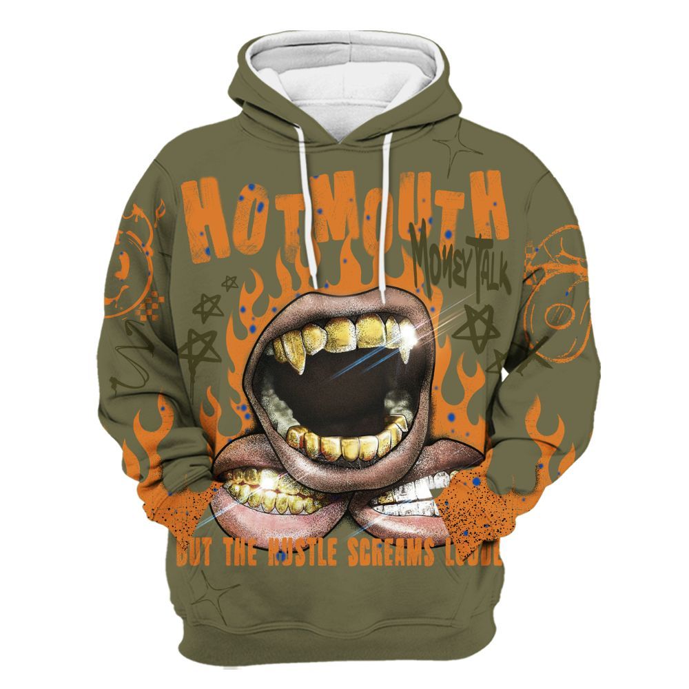 Hoodie To Match Olive 5s - Mouth Burning Street Style All Over Print