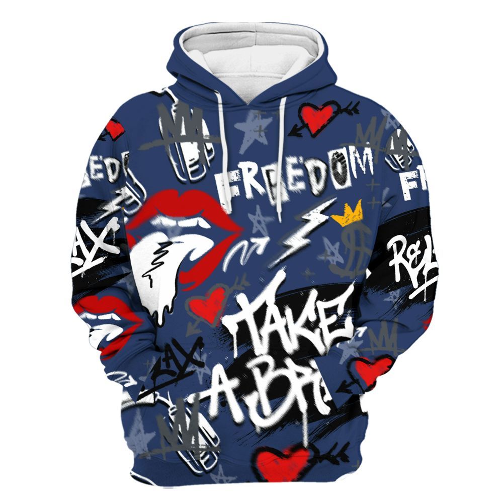 Hoodie To Match Retro Flint 13s - Take Break Freedom Graffiti Streetwear All Over Print
