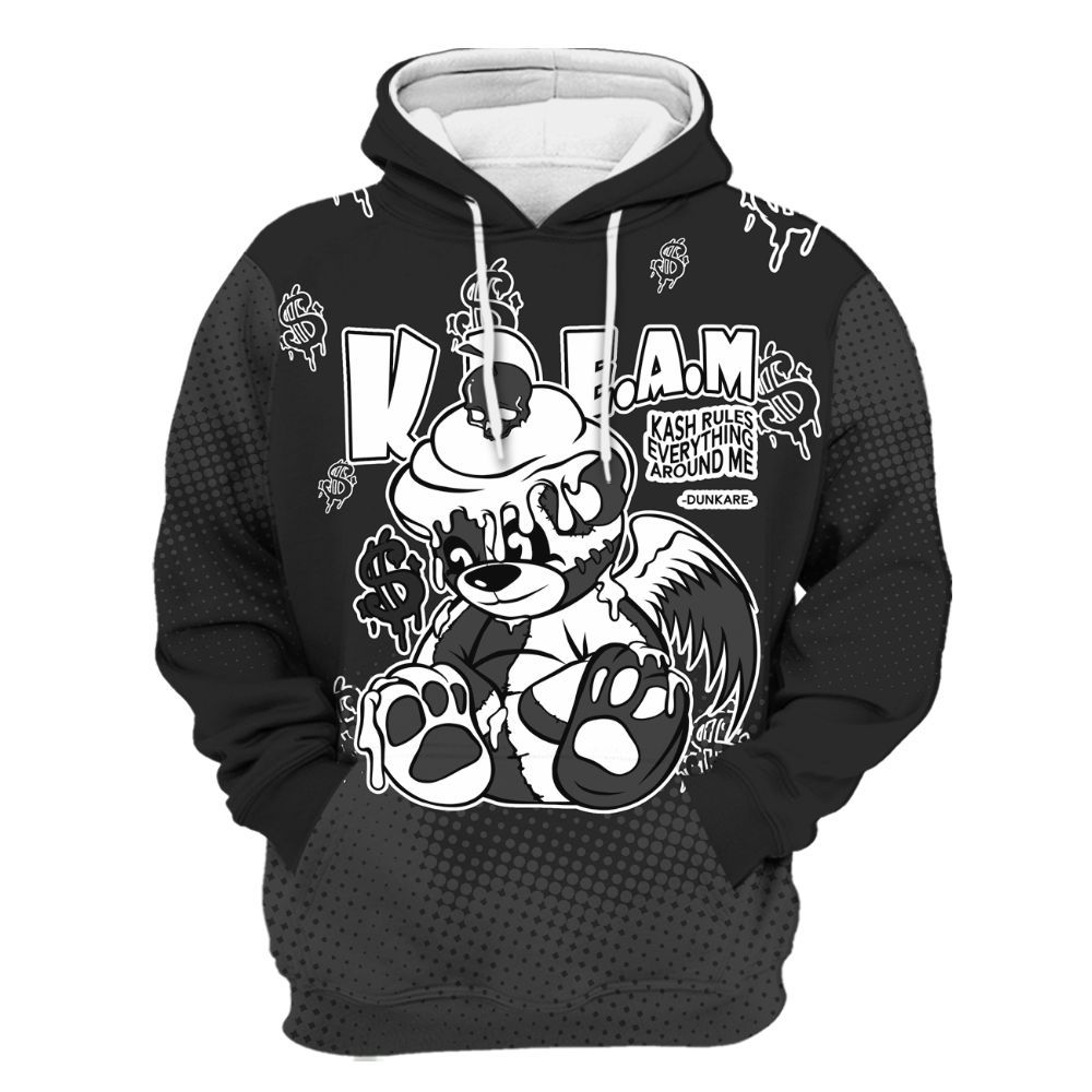 Hoodie To Match Black Cat NET 4s - Loot Bear Unique Drip All Over Print