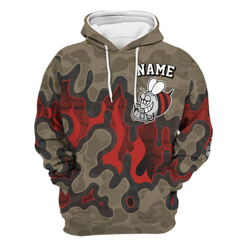 Hoodie To Match Olive 9s - No Day Off Graphic Custom Name All Over Print
