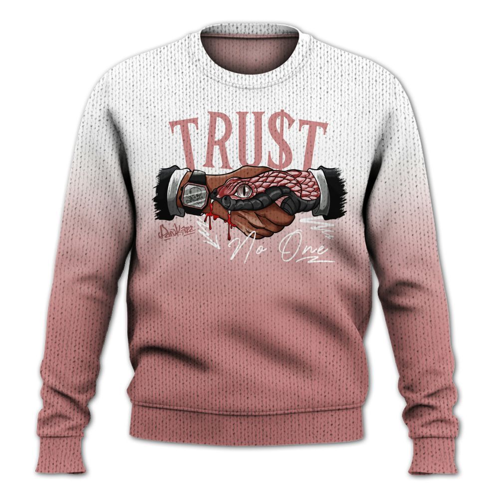 Knitted Sweater To Match Low OG Rust Pink 1s - Snake Trust No One Drip