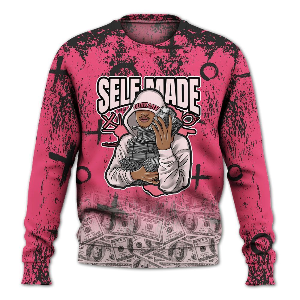 Sweatshirt To Match A'One Hyper Pink - Selfmade Unique Grunge All Over Print