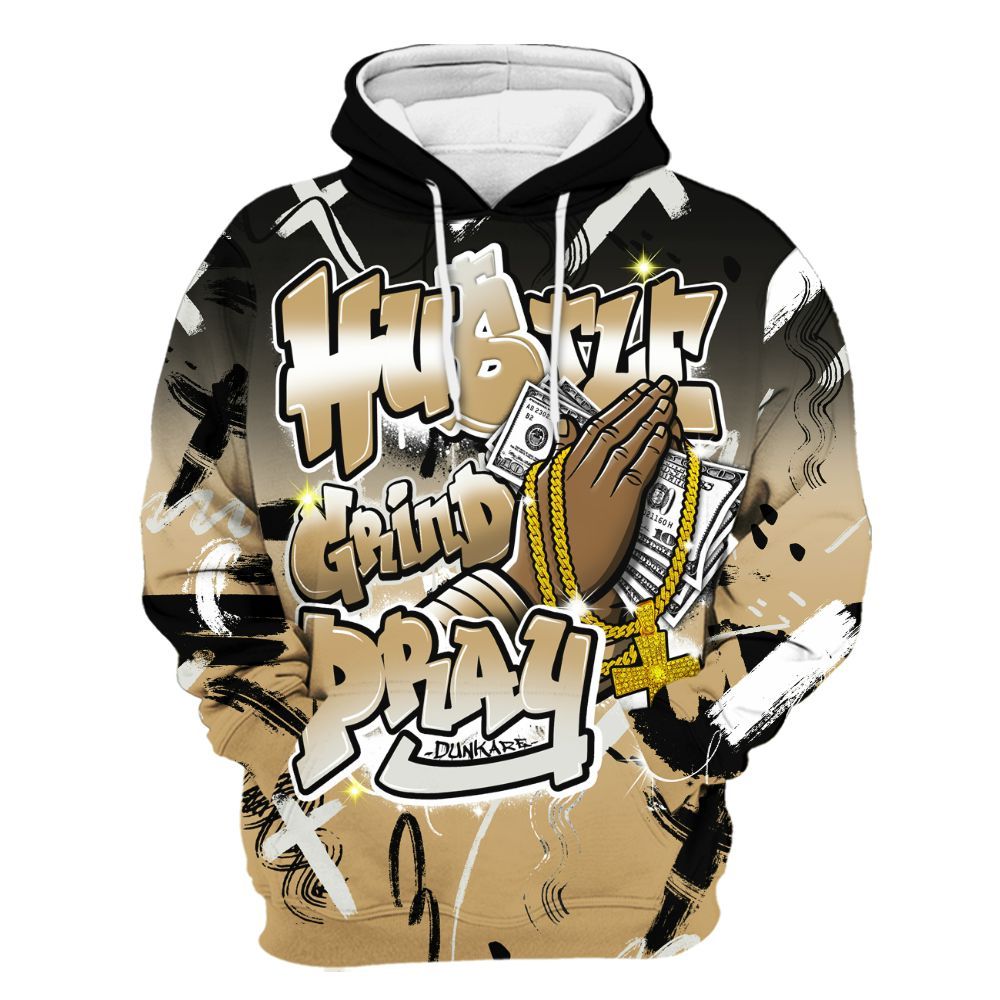 Hoodie To Match Black LD 1000 - Money Hustle Grind Pray All Over Print