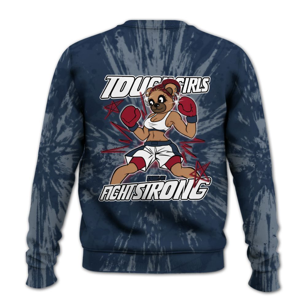 Sweatshirt To Match White Midnight Navy 6s - Gritty Girls Bear Luxury All Over Print