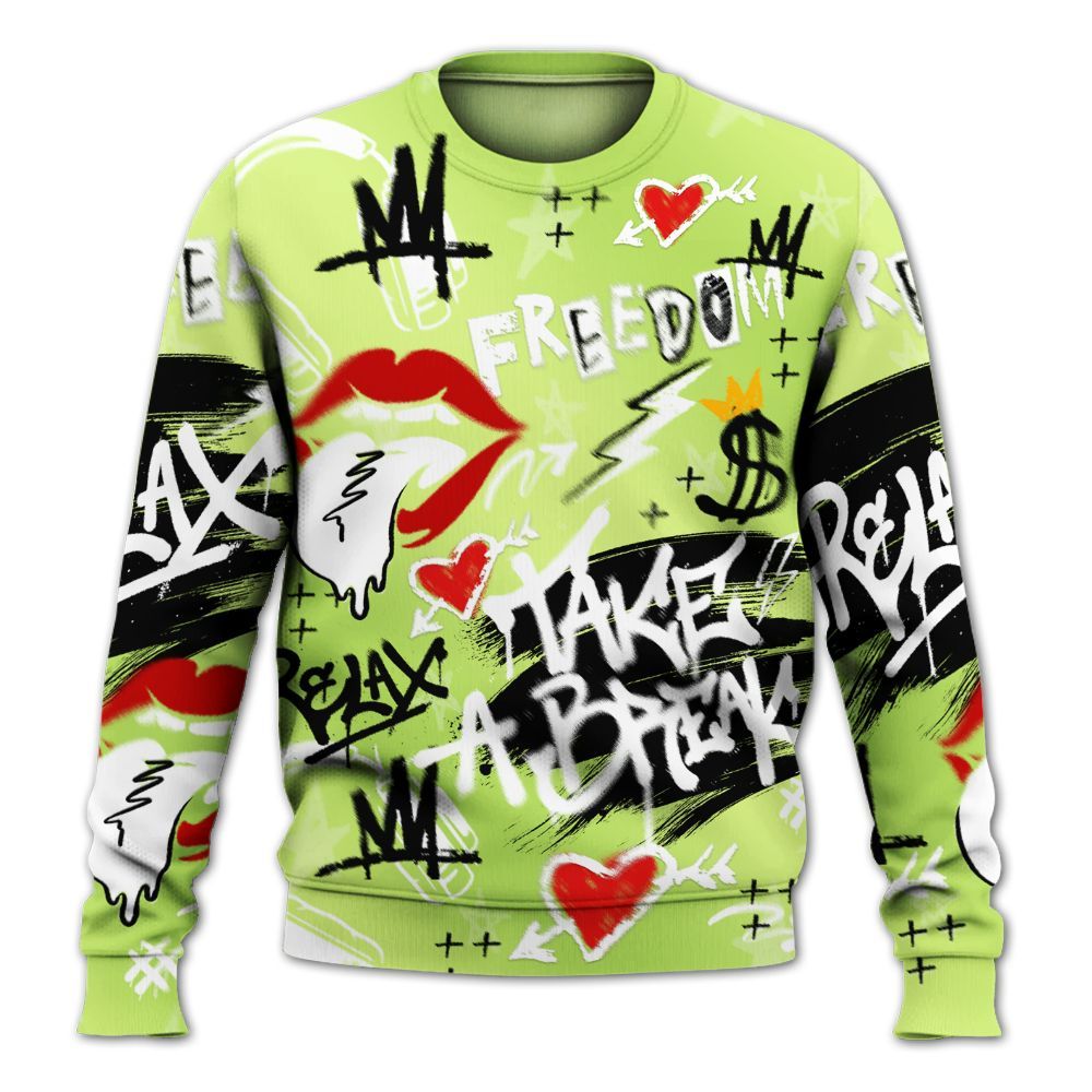 Sweatshirt To Match Air Max SNDR Volt - Take Break Freedom Graffiti Streetwear All Over Print