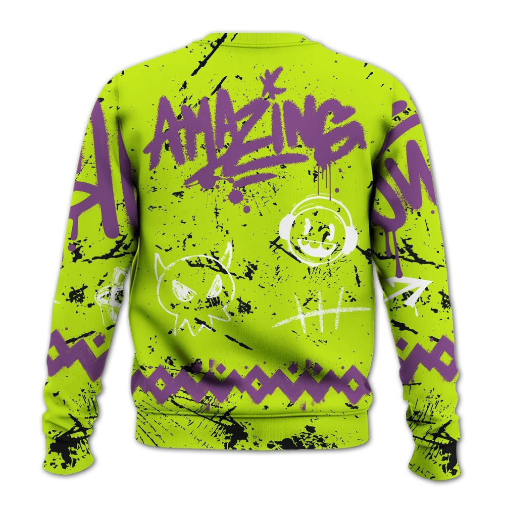 Sweatshirt To Match GS Black Barely Volt 11s - Friday Sneaker Crayon All Over Print