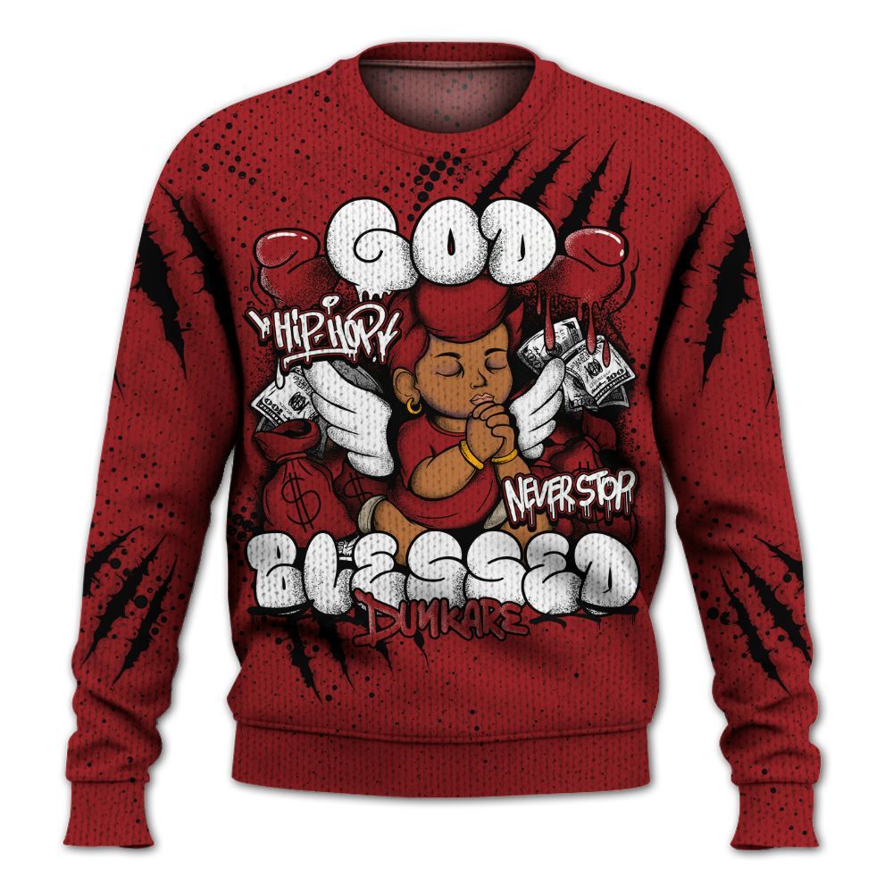 Sweater To Match Alternate Flu Game 12s - God Blessed Graphic