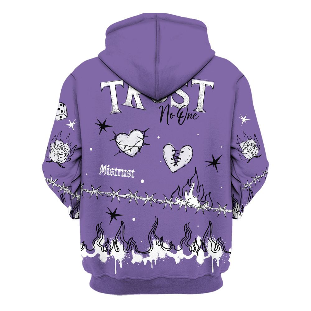 Hoodie To Match Dunk Low Black Raspberry - Trust No One Snake-Bite Doodle Crayon All Over Print