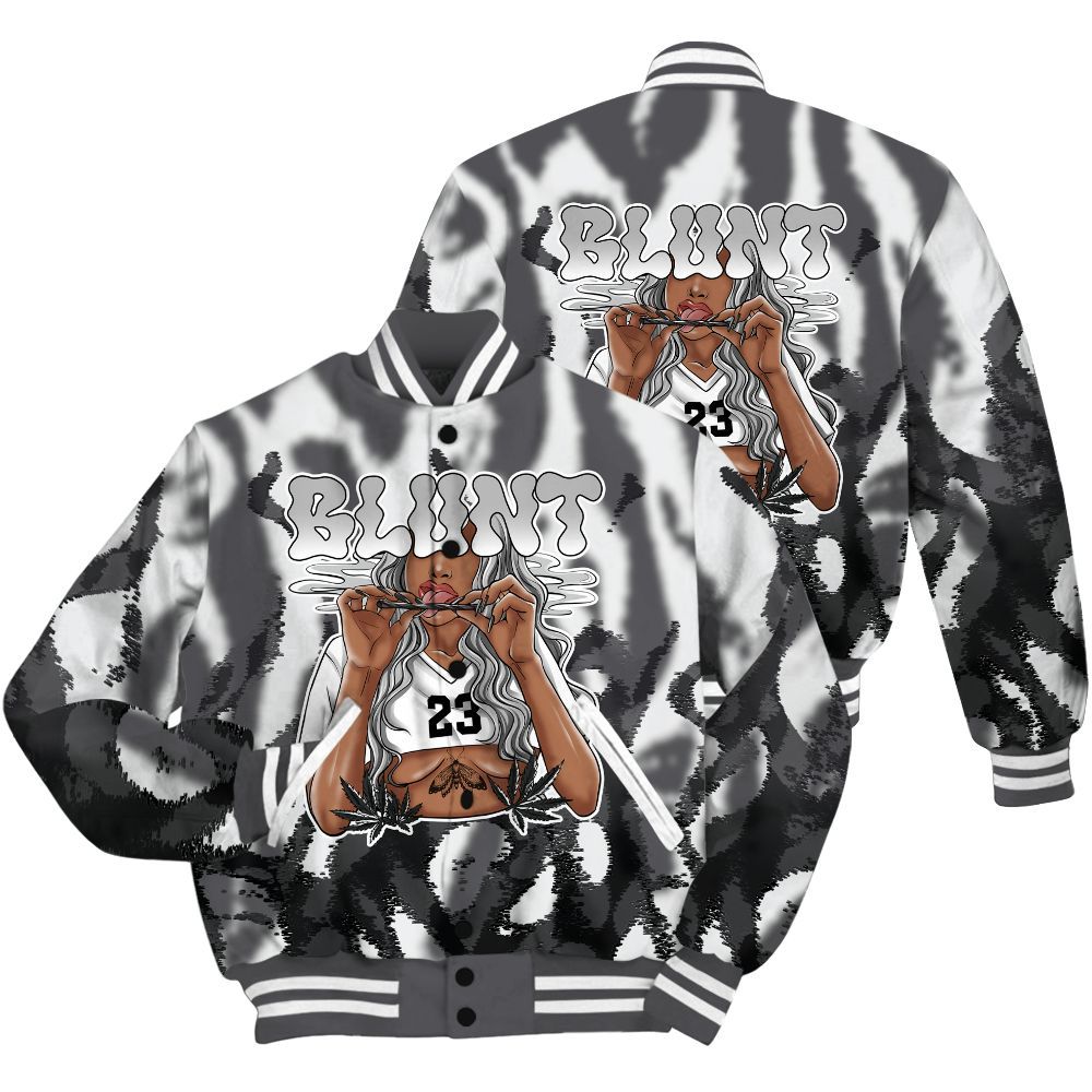 Varsity Jacket To Match White Thunder 4s Shirt - Bluntz Burnz All Over Print