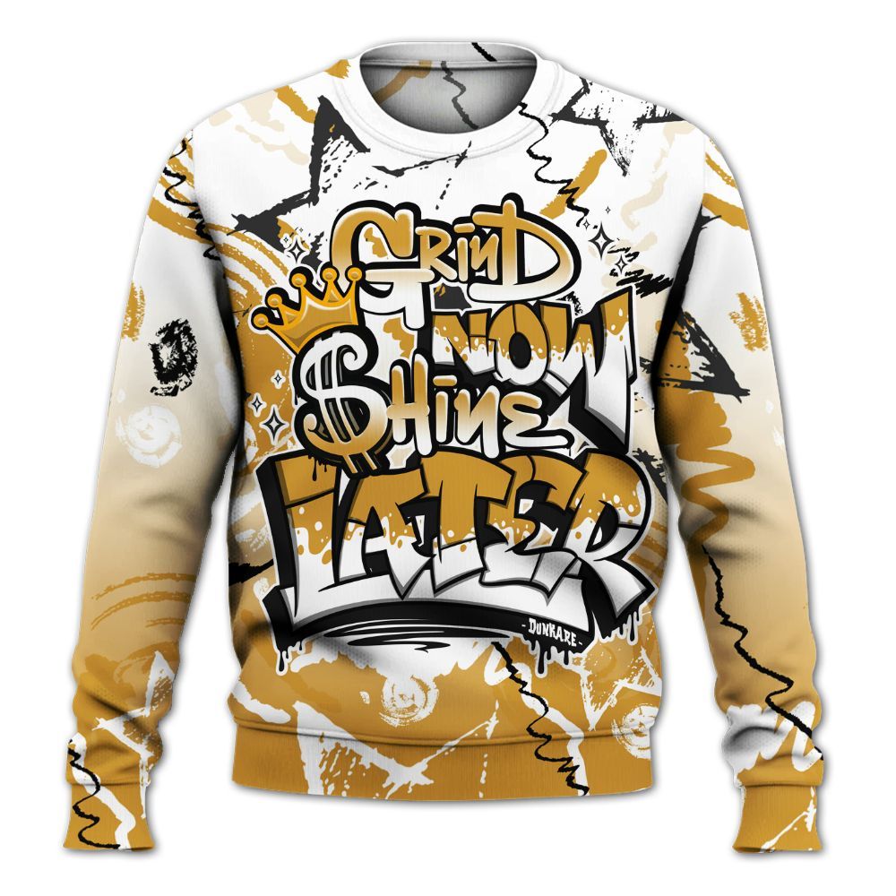 Sweatshirt To Match Dunk Low Wheat Pale Ivory - Grind Shine Later Drip All Over Print
