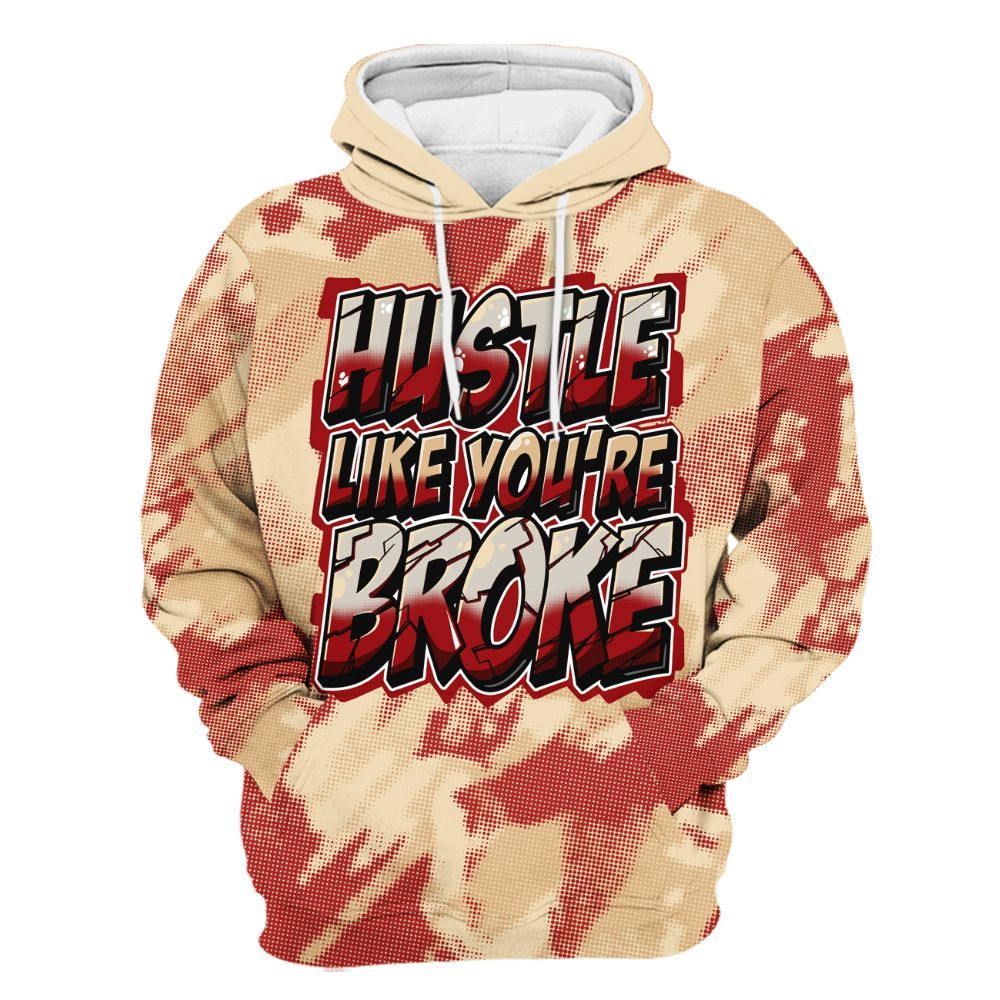 Hoodie To Match Dunk Low Strawberry Waffle - Hustles Like Broke Abstract All Over Print