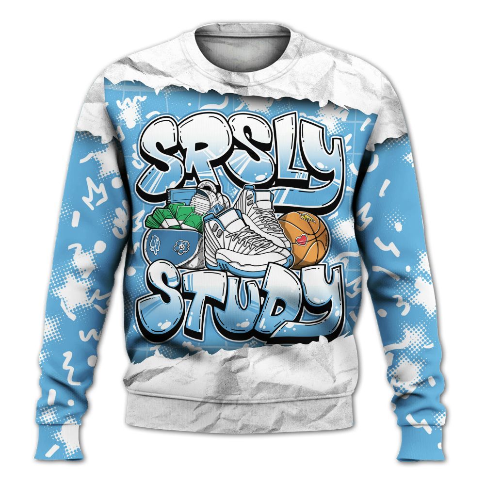 Sweatshirt To Match Melo 12s - SRSLY Study Doodle All Over Print