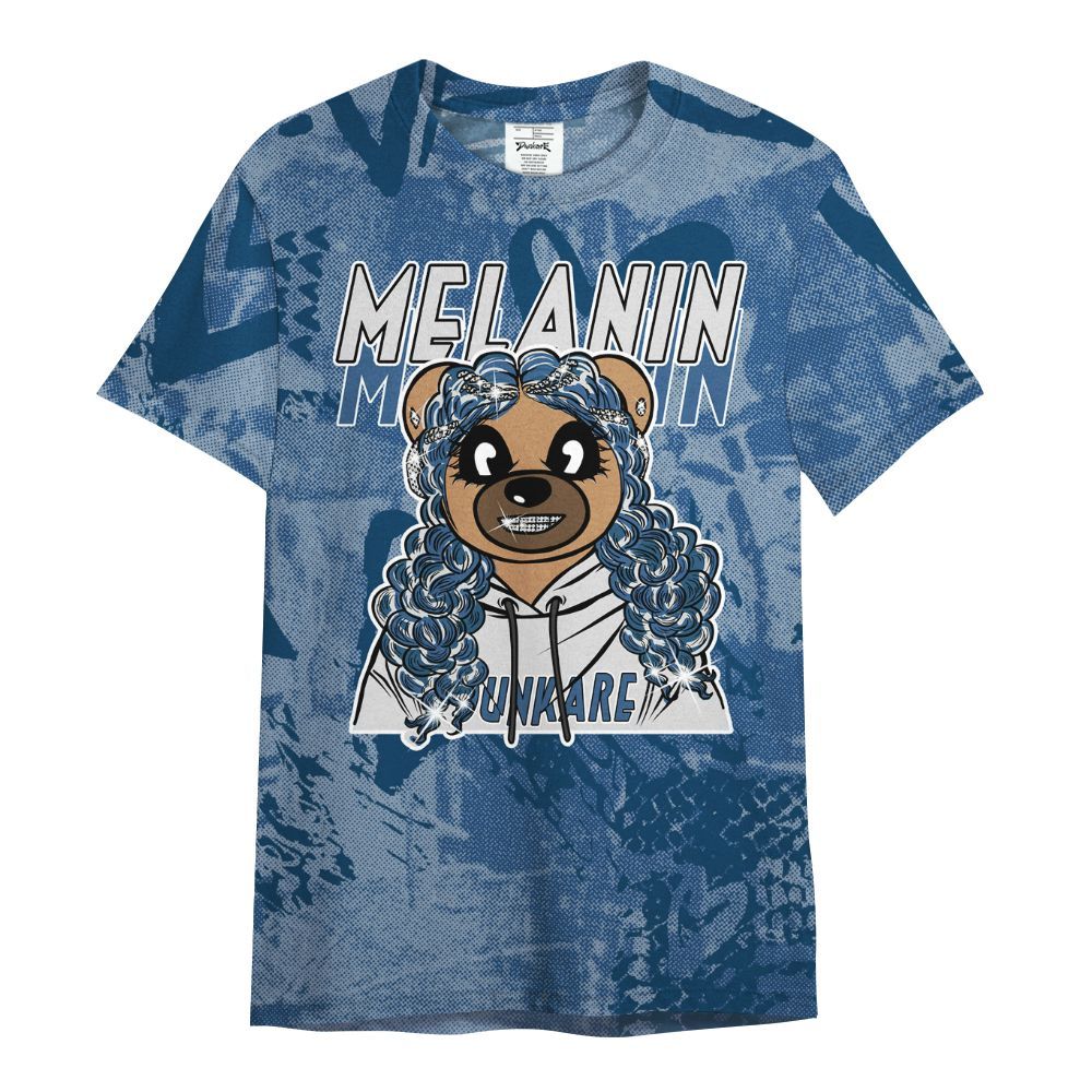 Shirt To Match High OG Midnight Navy 1s - Pigments Bear Heart Grunge All Over Print