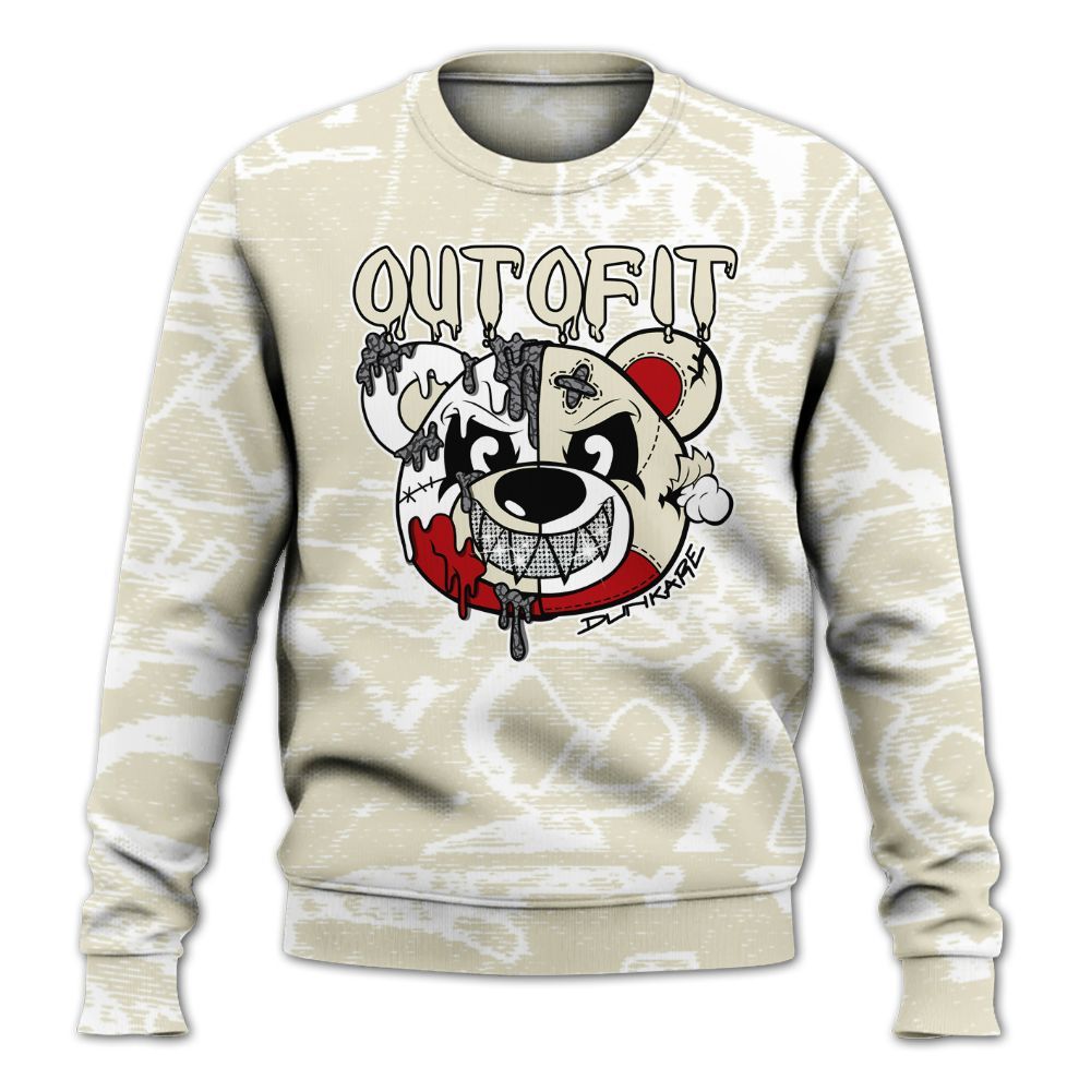 Sweatshirt To Match Cement Grey 3s - Out Of It Bear Avant-Garde All Over Print