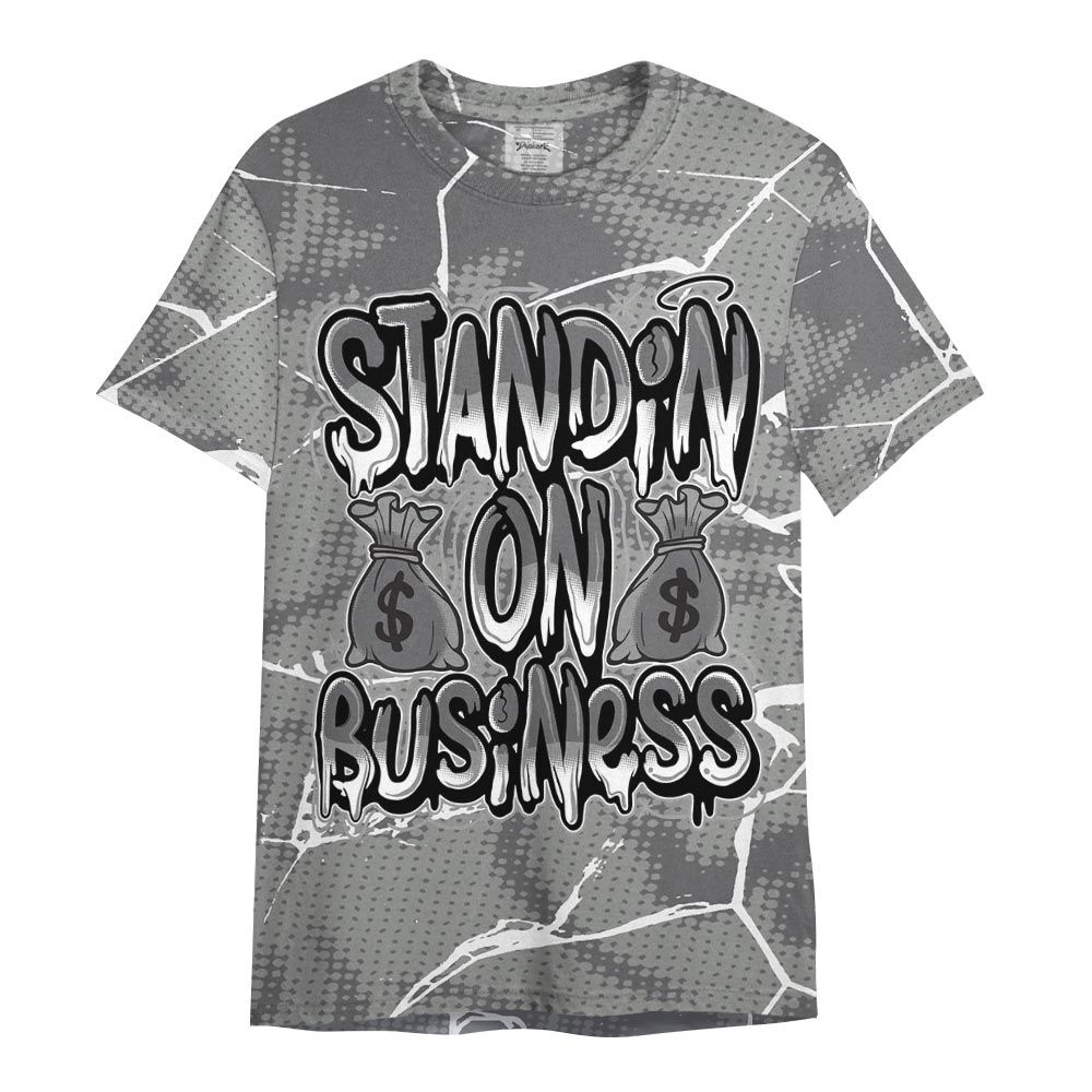 Shirt To Match Paris Cement Grey 4s - Standin' Business White Graphic Crack Shirt Unisex