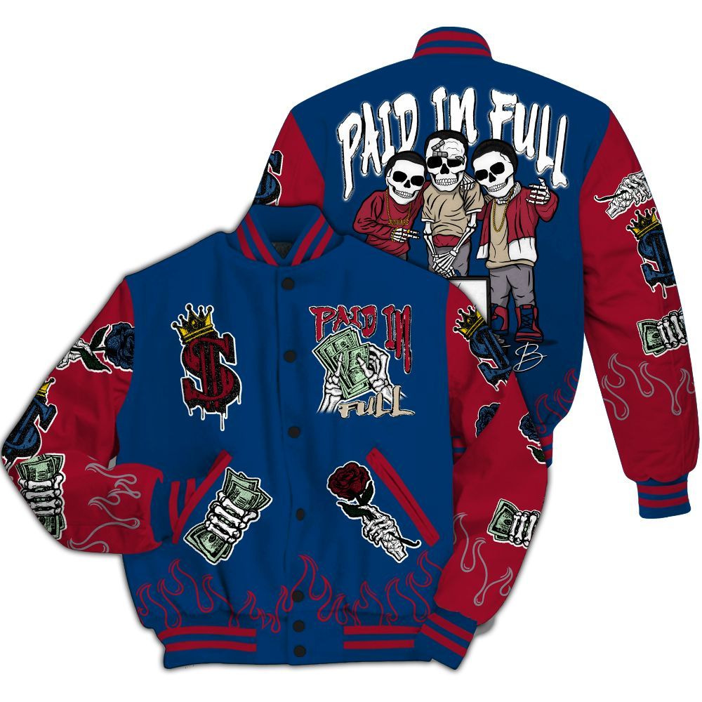 Varsity Jacket To Match Rare Air 4s - Fire Everybody Paid In All Over Print