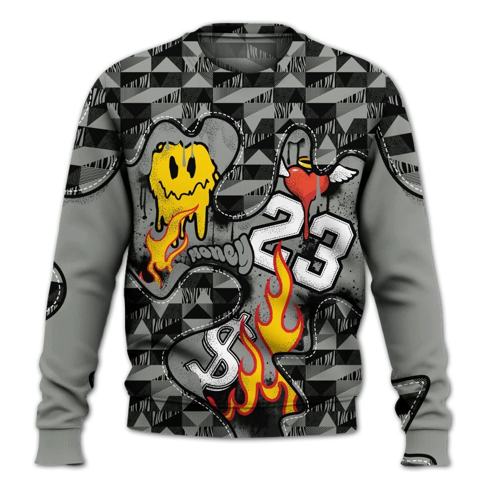 Sweatshirt To Match Paris Olympics 4s - 23 Smile Burning Heart All Over Print