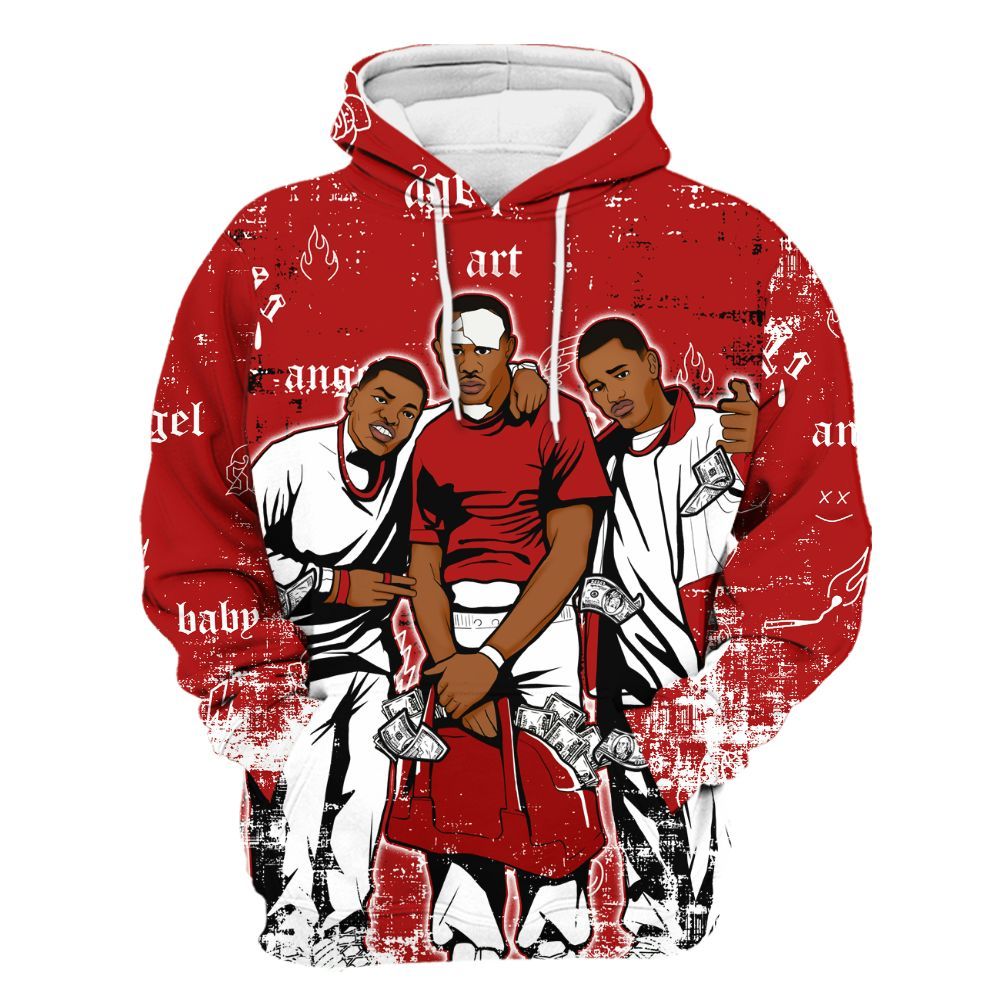 Hoodie To Match Low Terror White University Red 1s - Paid In Full Money All Over Print