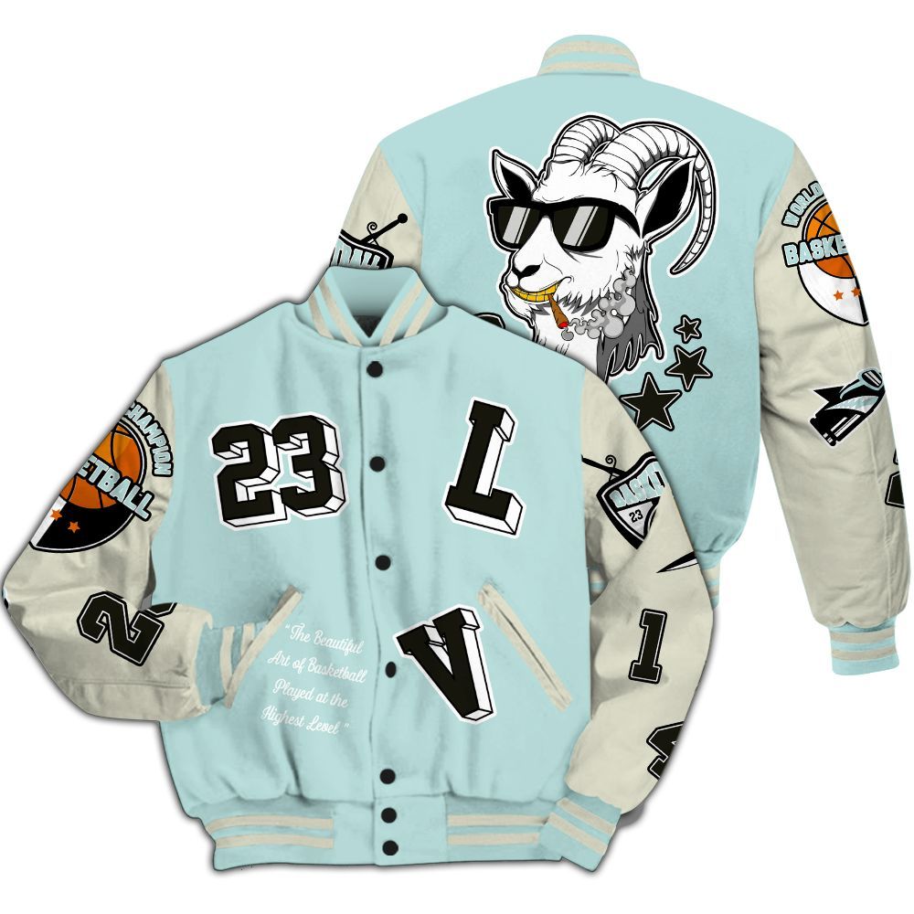 Varsity Jacket To Match Pure Platinum 4s - The GOAT Got Em Streetwear All Over Print
