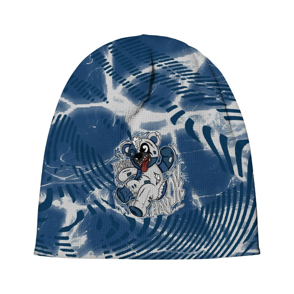 Beanie Hat To Match High OG Midnight Navy 1s - Havok Bear Graphic
