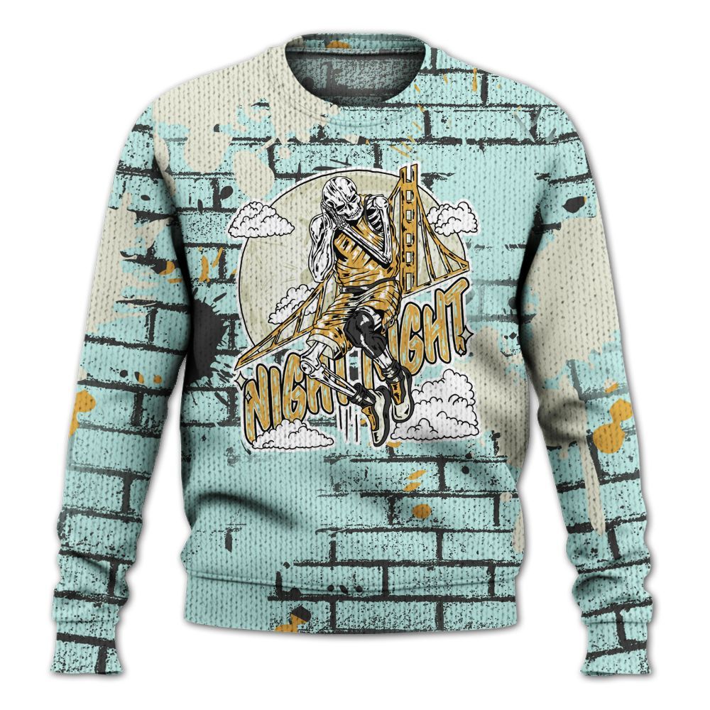 Knitted Sweater To Match Pure Platinum 4s - Seeya Skeleton Brick