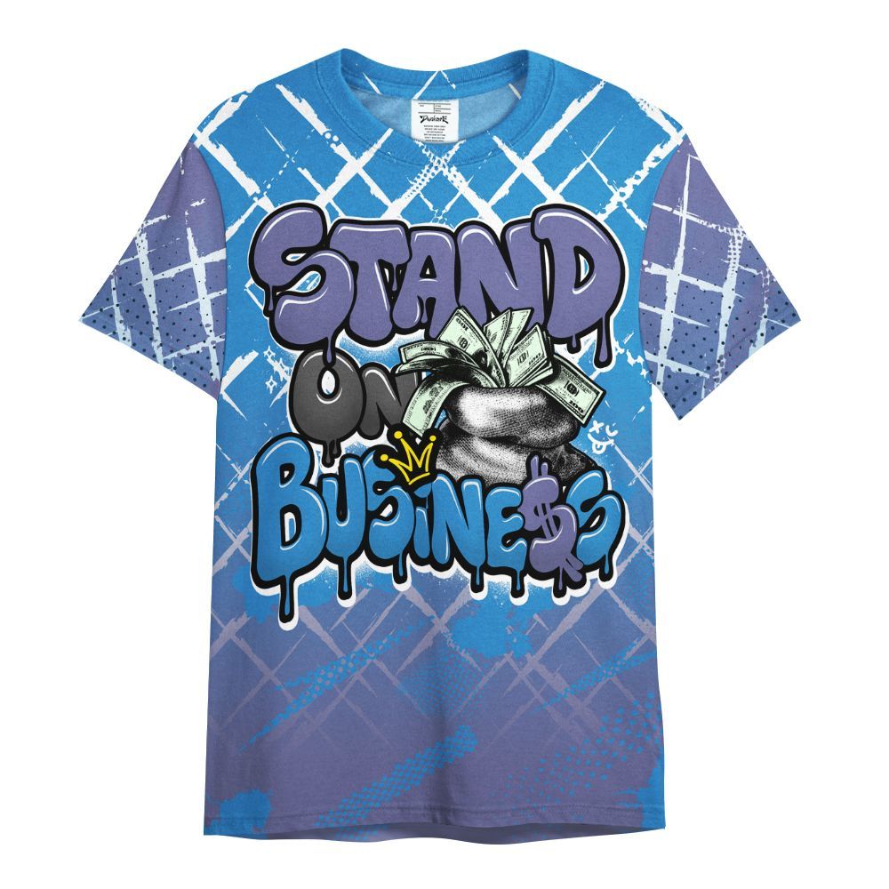 Shirt To Match Hi-Res Blue 700s - Halftone Stand Business Dripping All Over Print