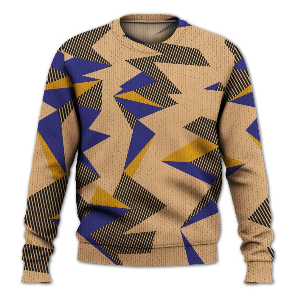 Knitted Sweater To Match SE Afrobeats 7s - Geometric Camouflage Pattern