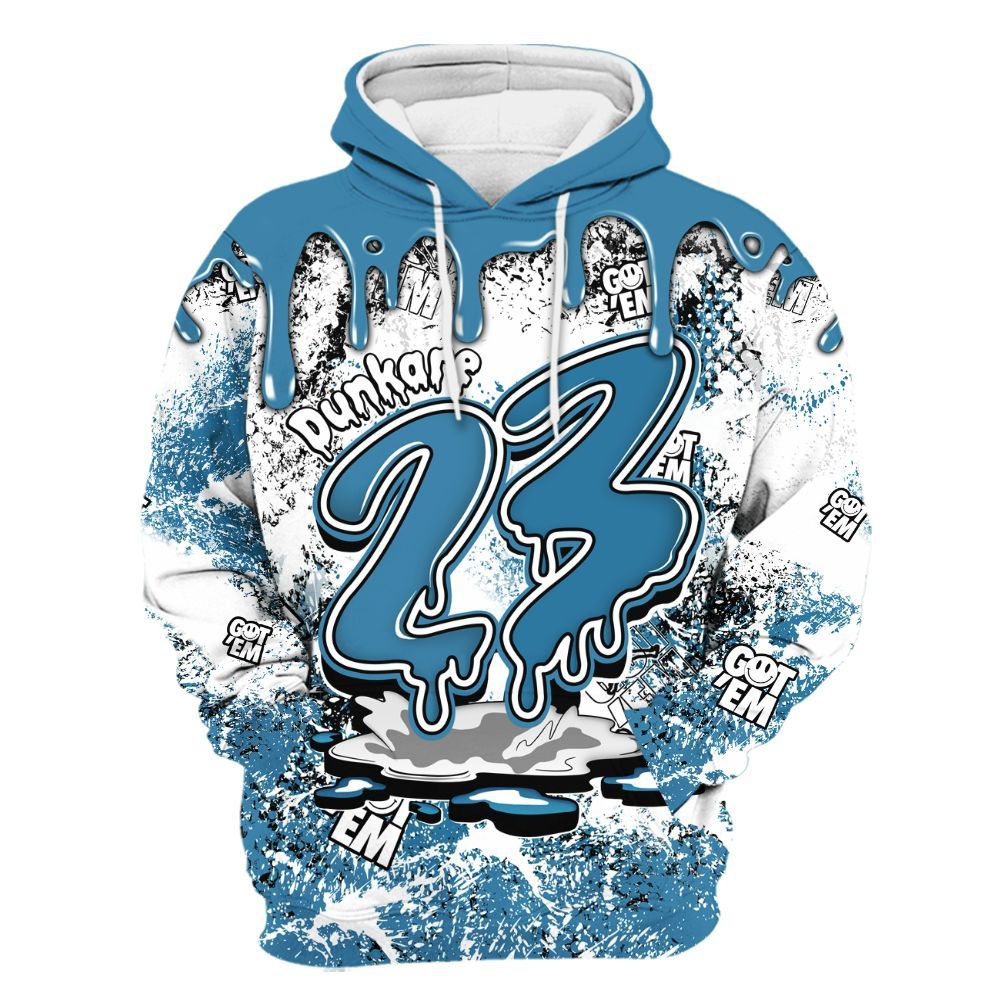 Hoodie To Match High OG UNC Reimagined 1s - Dripping 23 Drip All Over Print