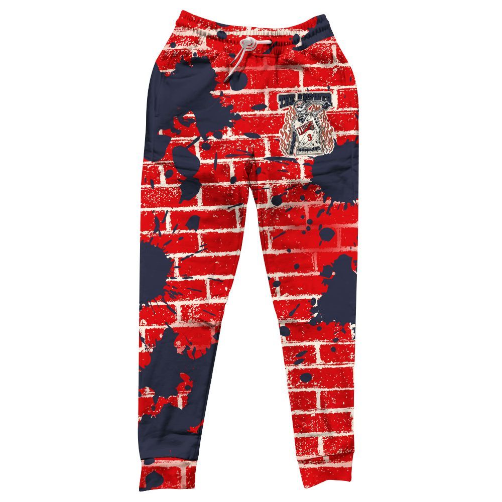 Sweatpant To Match Low OG Howard University 1s - Allen Answer Skeleton Brick All Over Print