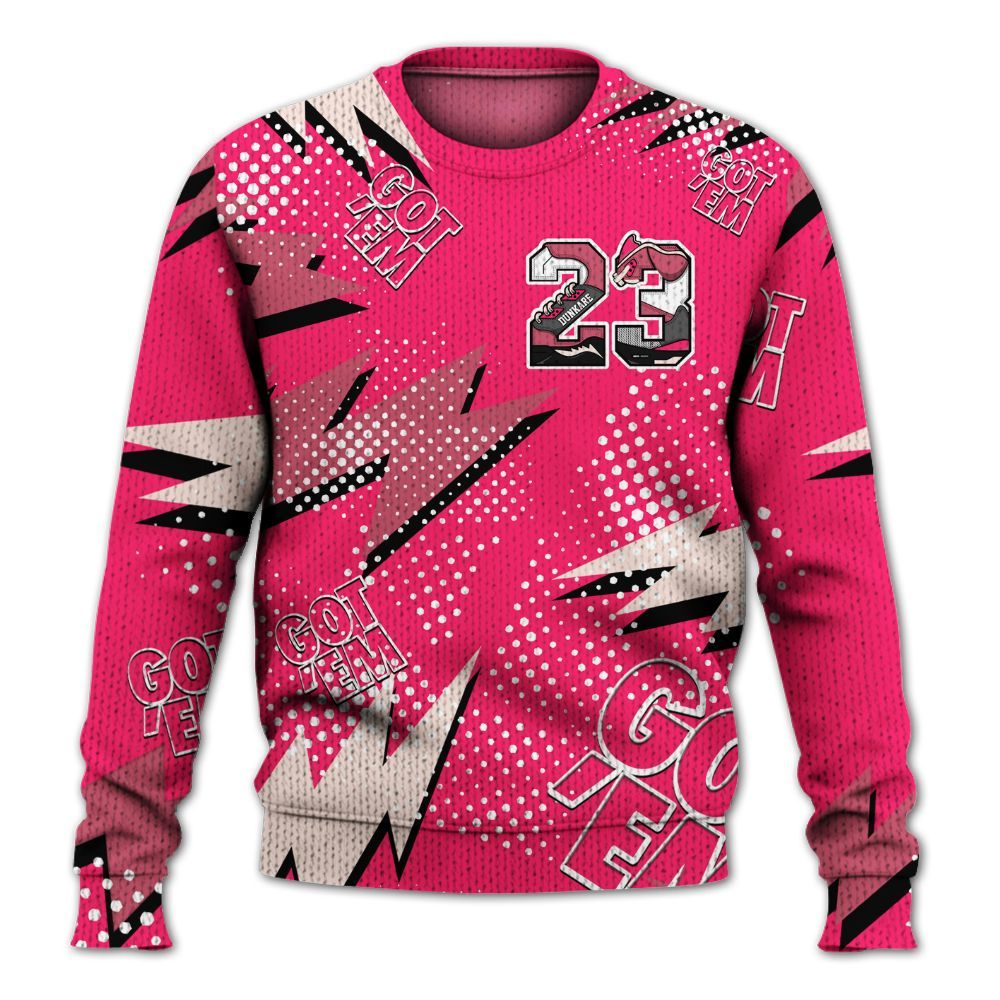 Sweater To Match A'One Hyper Pink Shirt, Custom Name Number 23 5s Graphic