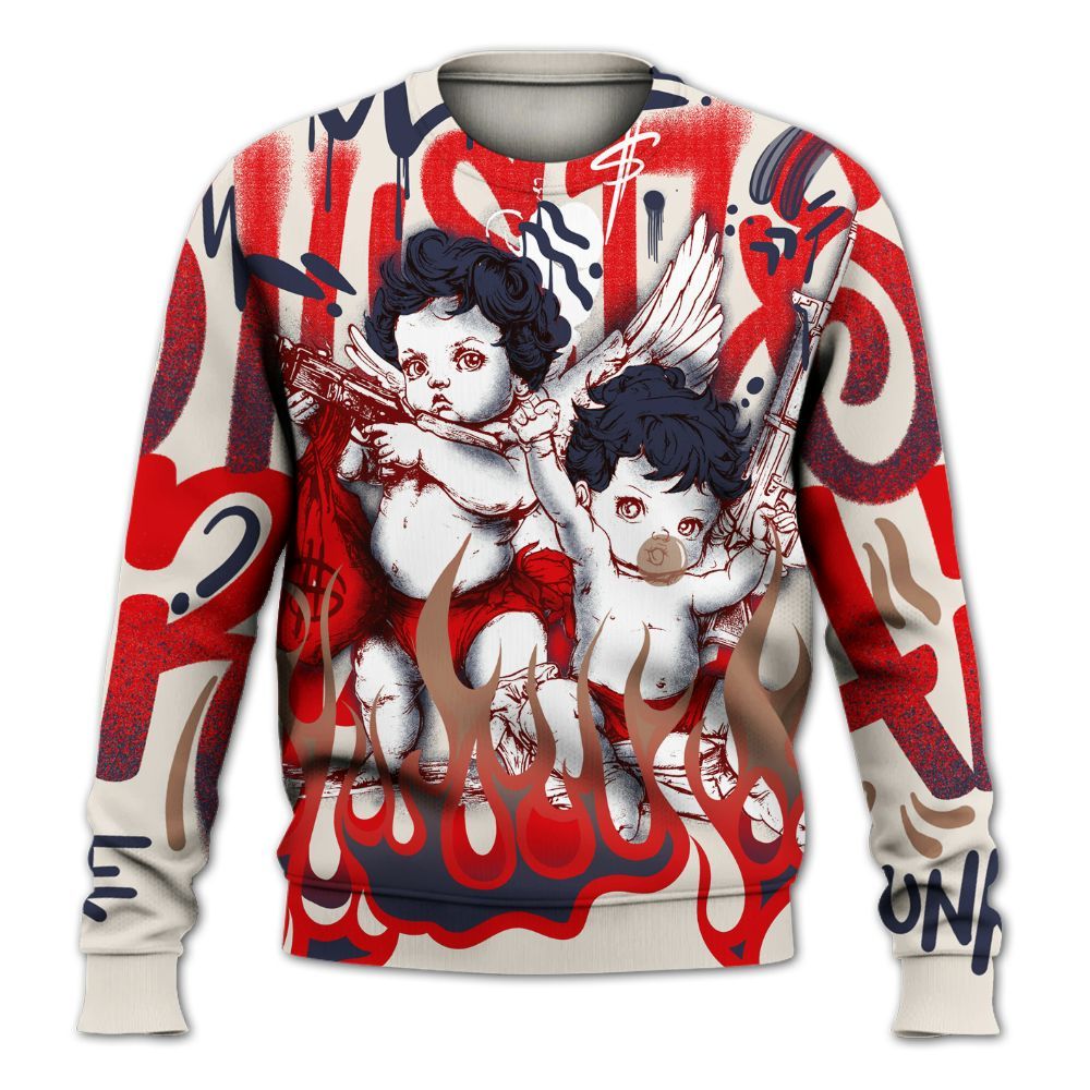 Sweatshirt To Match Low OG Howard University 1s - Angel Hustle Hard All Over Print