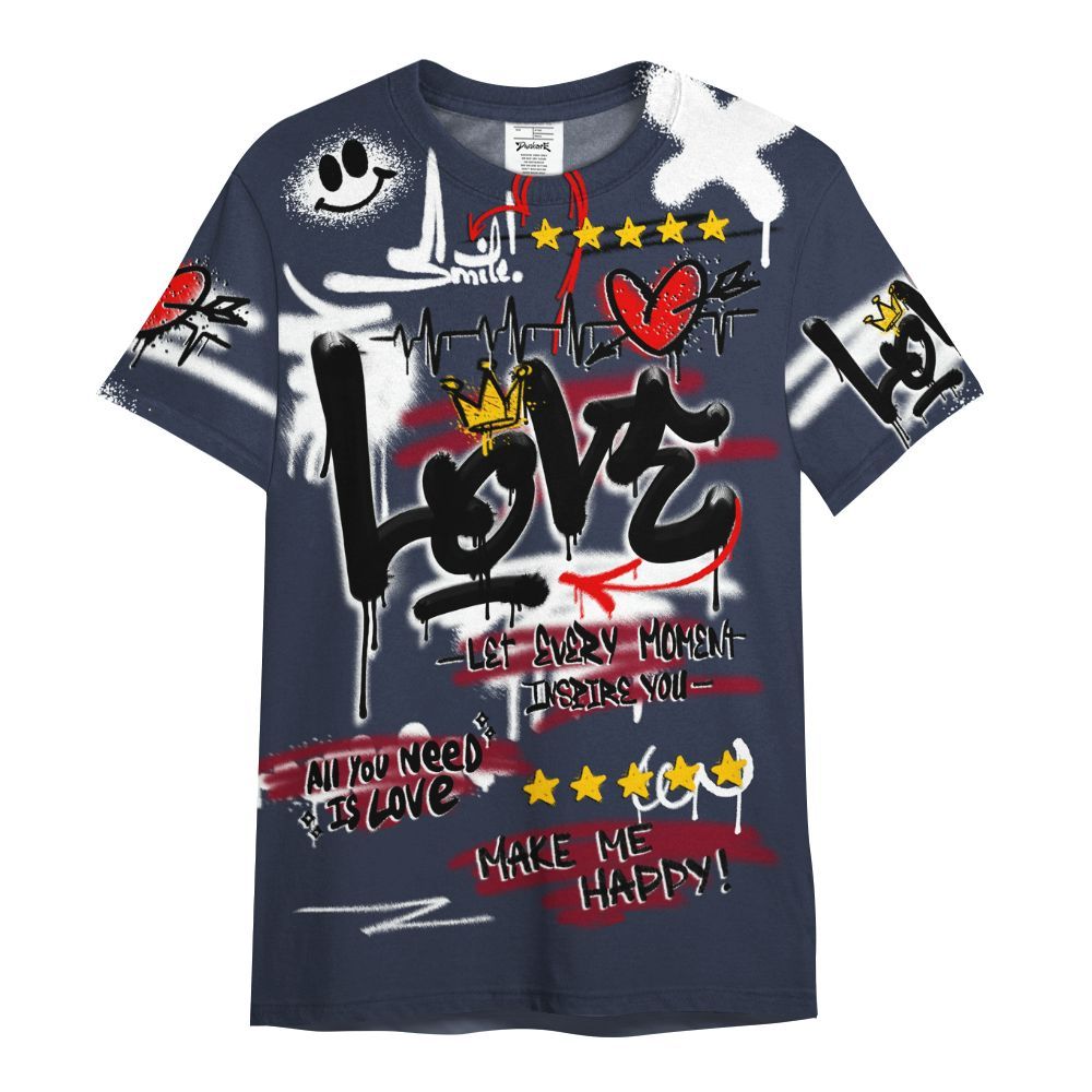 Shirt To Match OG Low Howard University 2026 1s - Happy Love Beats Graffiti Streetwear All Over Print