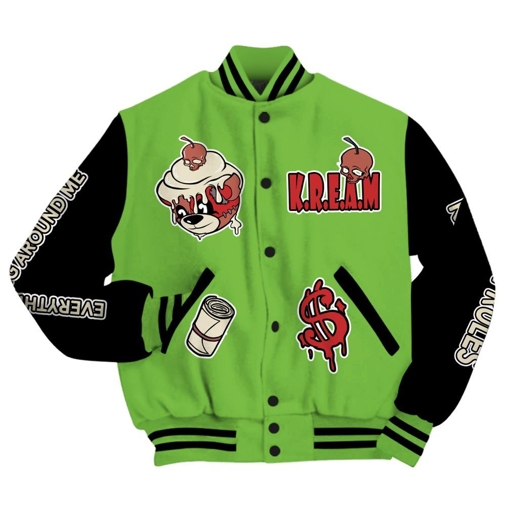 Varsity Jacket To Match Air Max Waffle SP Action Green - Loot Bear All Over Print