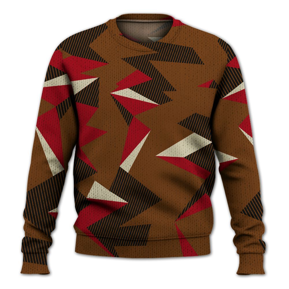 Knitted Sweater To Match Archaeo Brown 5s - Geometric Camouflage Pattern