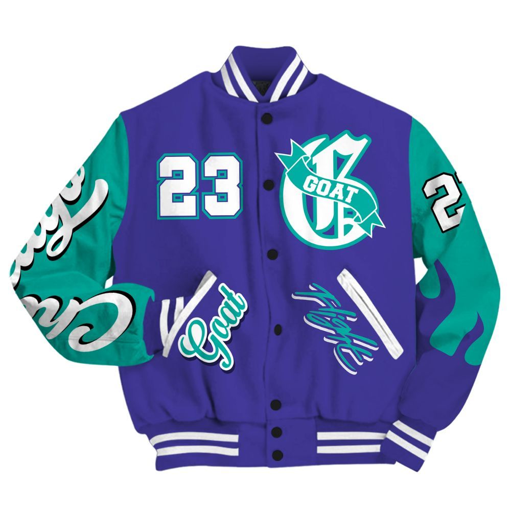 Varsity Jacket To Match Retro Grape 5s - The G.O.A.T Streetwear All Over Print