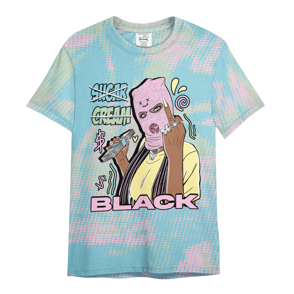 Shirt To Match SB Dunk Low Visty - Black Sugarcream Unique Letter Pattern Shirt Unisex