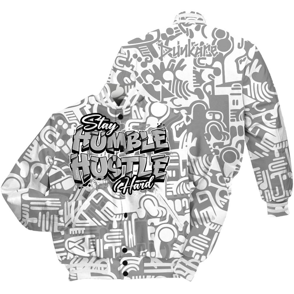Varsity Jacket To Match Black Wolf Grey 12s - Humble Hustle Retro All Over Print