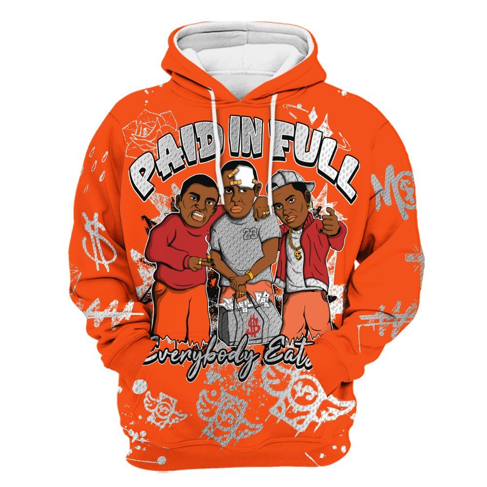 Hoodie To Match Kobe 6 Protro Total Orange - Everybody Paid In Full Crayon All Over Print