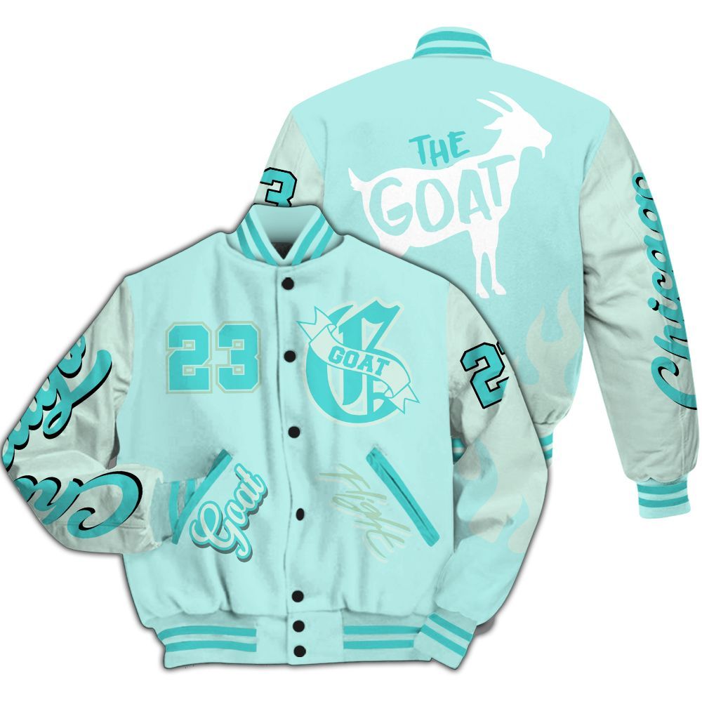 Varsity Jacket To Match Low OG Washed Teal 1s - The G.O.A.T Streetwear All Over Print